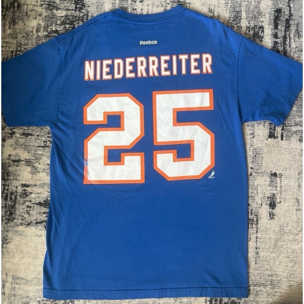 Vintage New York Islanders Nino Niederreiter #25 NHL‎ Reebok T-Shirt Men's 2XL
